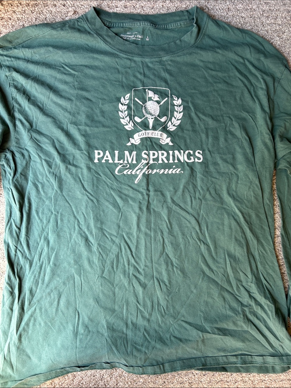 Abercrombie & Fitch Palm Springs Golf Club Green Long Sleeve Tee